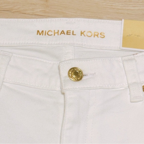 MICHAEL KORS Cropped Skinny White Jeans Sz 10 NWT - Picture 4 of 11